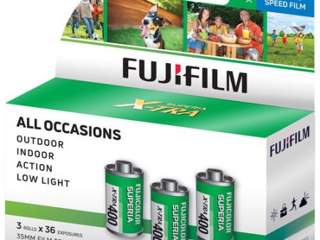 FUJIFILM Fujicolor Superia X-TRA 400 Color Negative Film (35mm Roll Film, 36 Exposures, 3-Pack) Online